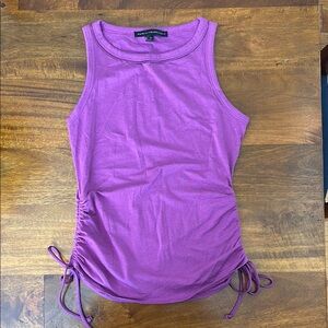 White House Black Market Fuchsia Side Ruched Tank Top